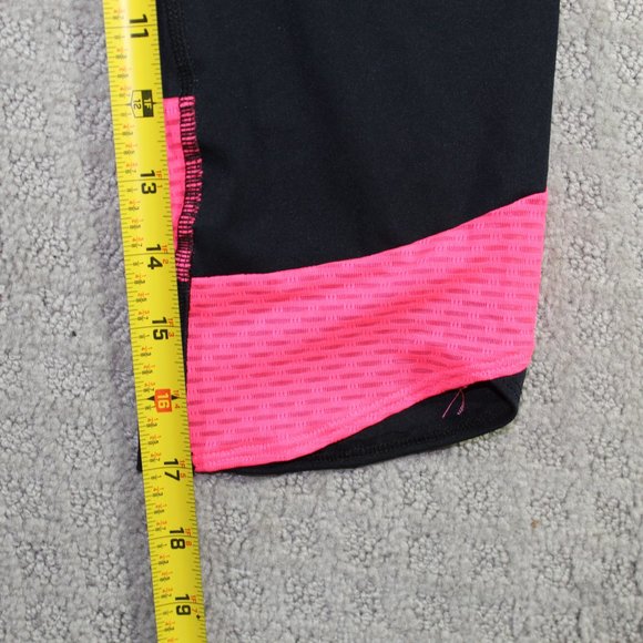 Under Armour Size Small Black and Neon Peach Cropped Yoga Pants - Picture 4 of 4